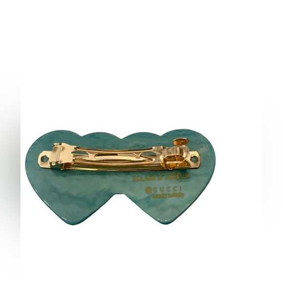 GUCCI Double Heart Women's Hair Clip Barrette Hair Accessory Clip - Picture 4 of 5